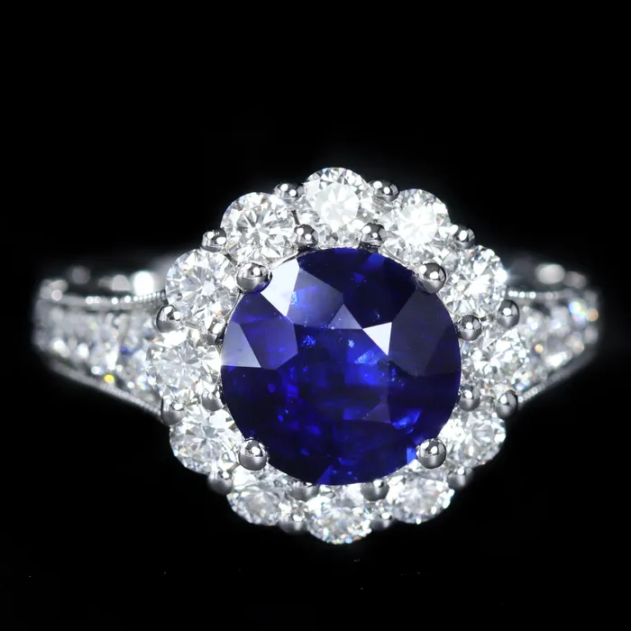 14K White Gold 307 Carat Sapphire and Diamond Ring The Gem House Rings