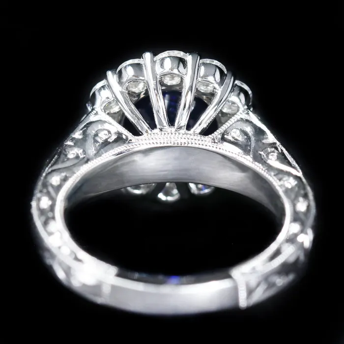 14K White Gold 307 Carat Sapphire and Diamond Ring The Gem House Rings