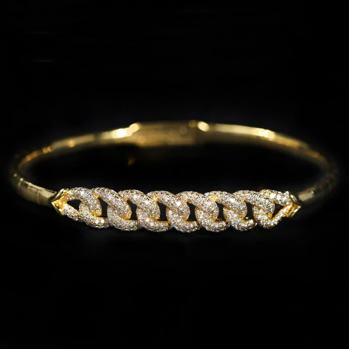 14K Yellow Gold 270 CTW Diamond Bangle Bracelet JC Blackburn Bracelets