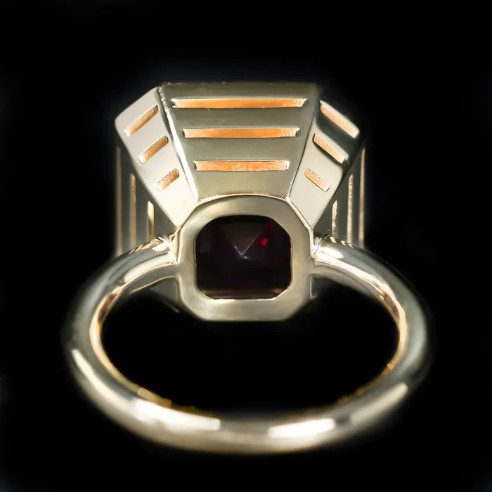 18K Yellow Gold GIA 1432 Carat Garnet Ring Immaculate Jewelry Rings
