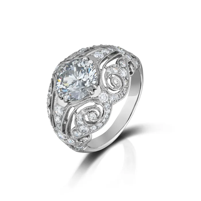 205 Carat Antique Style Diamond Ring Stephen Silver Fine Jewelry Rings