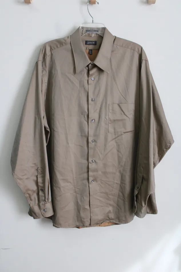 Arrow Tan Button Down Dress Shirt XXL Arrow Earrings