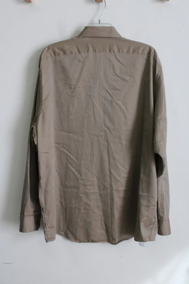 Arrow Tan Button Down Dress Shirt XXL Arrow Earrings