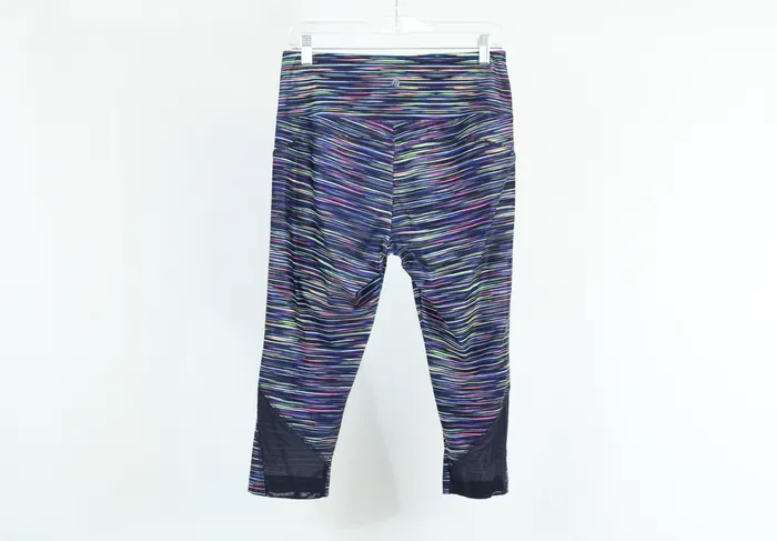 Bally Total Fitness Blue MultiColored Yoga Pants L Bally Rings
