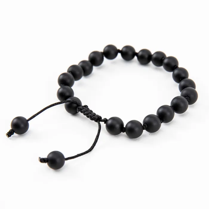 Bracelets Nirvana Mala Adjustable Beaded Onyx Bracelet