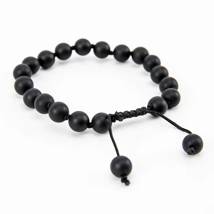 Bracelets Nirvana Mala Adjustable Beaded Onyx Bracelet