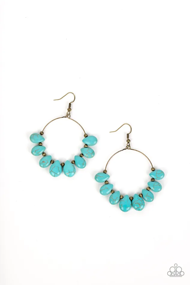 Canyon Quarry Brass Paparazzi Accessories Earrings