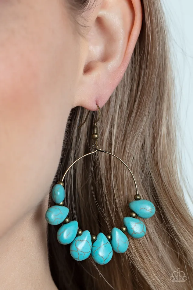 Canyon Quarry Brass Paparazzi Accessories Earrings