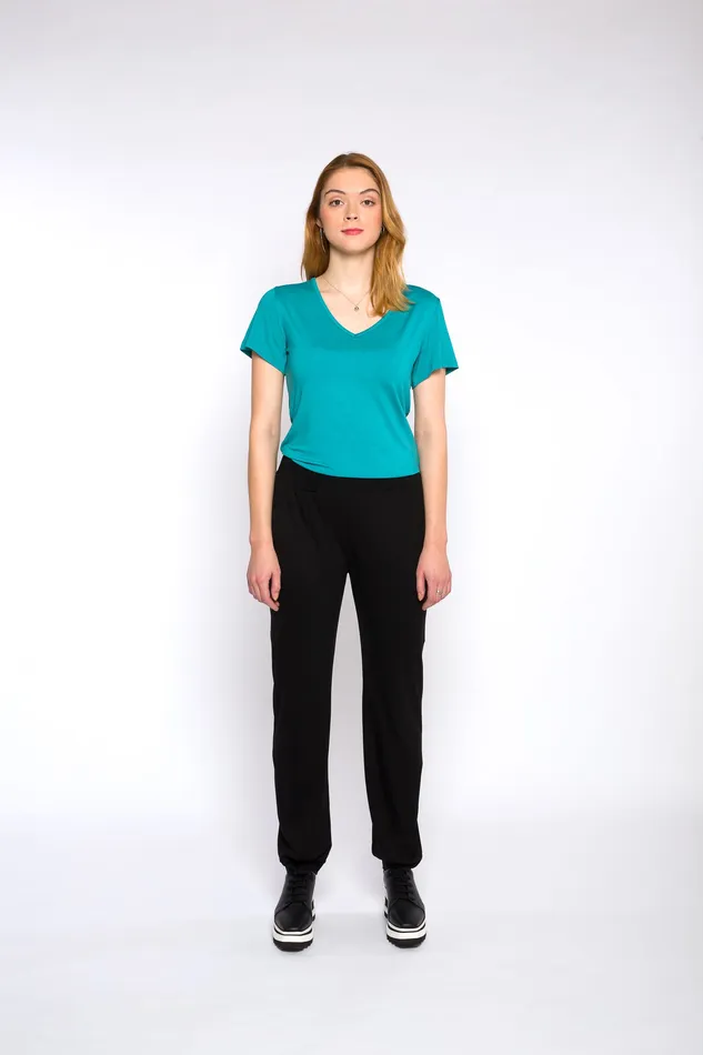 CLAIRE Vneck top aqua justineleconte1 Earrings