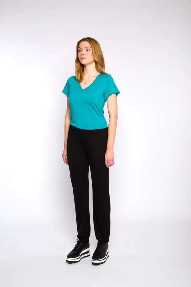CLAIRE Vneck top aqua justineleconte1 Earrings
