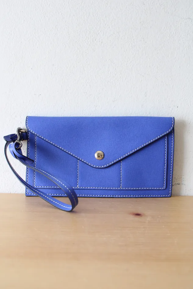 Dooney Bourke Cobalt Blue Envelope Wallet Wristlet Dooney Bourke Rings
