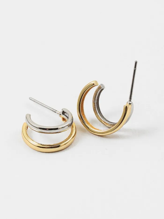 Earrings Blue Sky Twin Metal Hoops