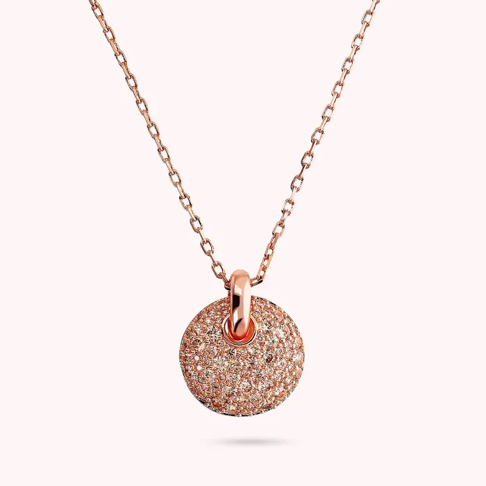 Earrings Bronzallure Collana Catena Rolo con Ciondolo Tondo Traforato e Pav in Cubic Zirconia