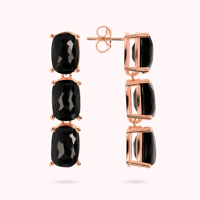 Earrings Bronzallure Orecchini Pendenti a Filo con Pietra Naturale Ovale