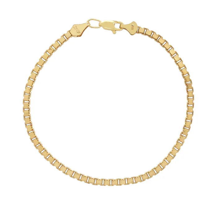 Earrings Gold Shield Pulsera de oro para hombre tipo box 4mm