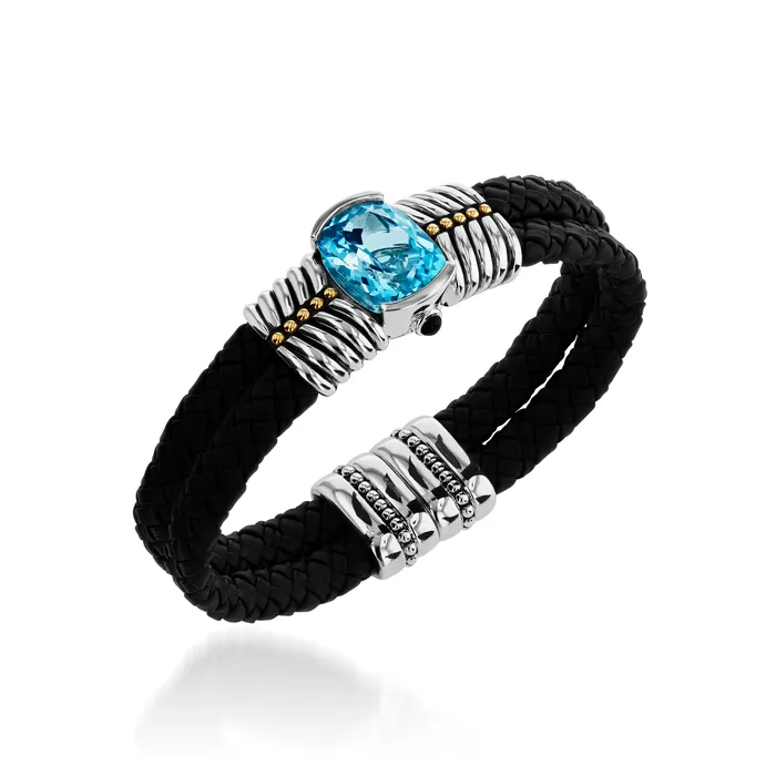 Earrings John Atencio Entwine Gemstone Leather Cuff