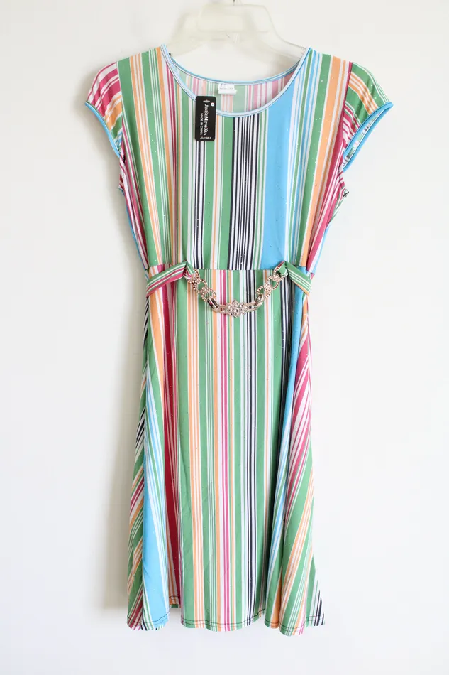 Earrings Jubilee Thrift NEW JinSeMingXia Striped Dress M