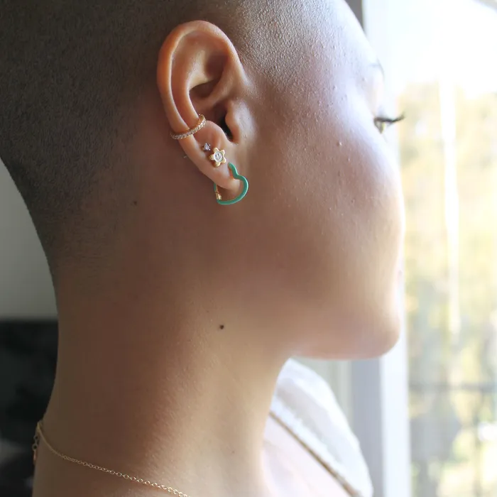 Earrings Kris Nations Open Heart Enamel Hinged Huggie Hoop Earrings Earrings Kris Nations Open Heart Enamel Hinged Huggie Hoop Earrings