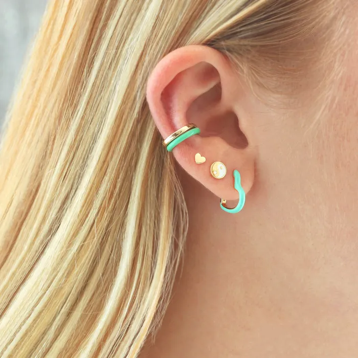 Earrings Kris Nations Open Heart Enamel Hinged Huggie Hoop Earrings Earrings Kris Nations Open Heart Enamel Hinged Huggie Hoop Earrings