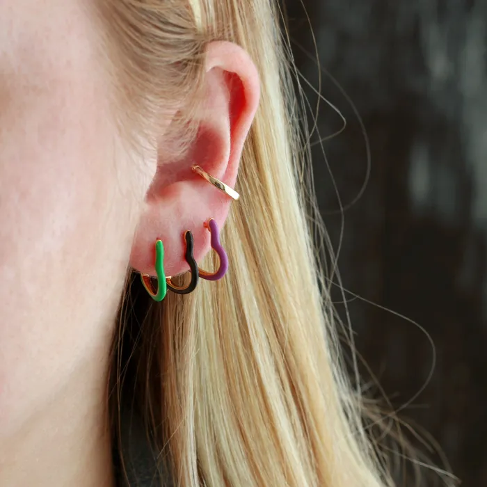 Earrings Kris Nations Open Heart Enamel Hinged Huggie Hoop Earrings Earrings Kris Nations Open Heart Enamel Hinged Huggie Hoop Earrings