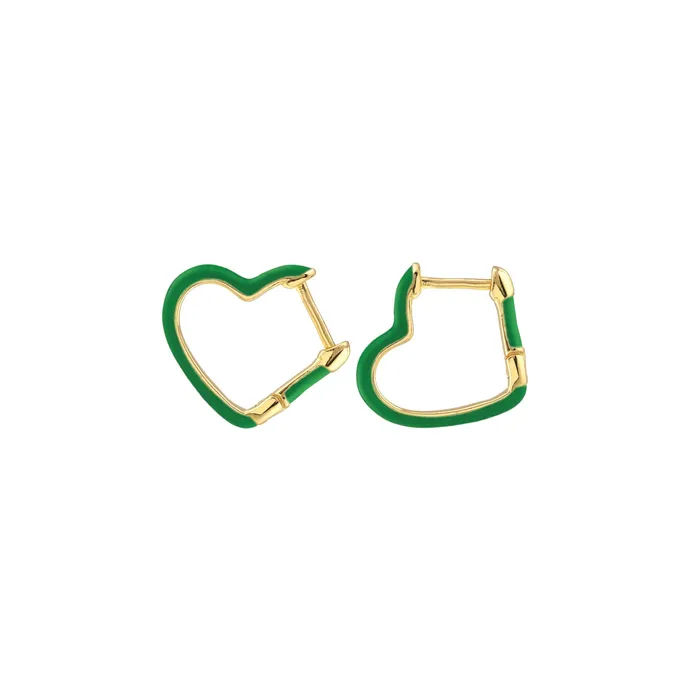 Earrings Kris Nations Open Heart Enamel Hinged Huggie Hoop Earrings Earrings Kris Nations Open Heart Enamel Hinged Huggie Hoop Earrings