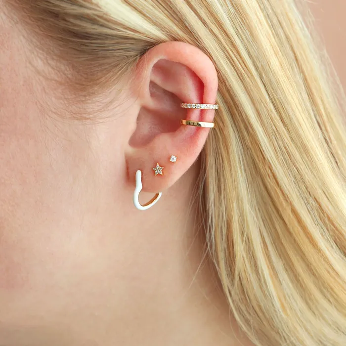 Earrings Kris Nations Open Heart Enamel Hinged Huggie Hoop Earrings Earrings Kris Nations Open Heart Enamel Hinged Huggie Hoop Earrings