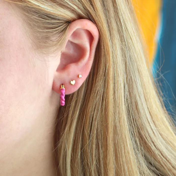 Earrings Kris Nations Twist Enamel Hoop Earrings