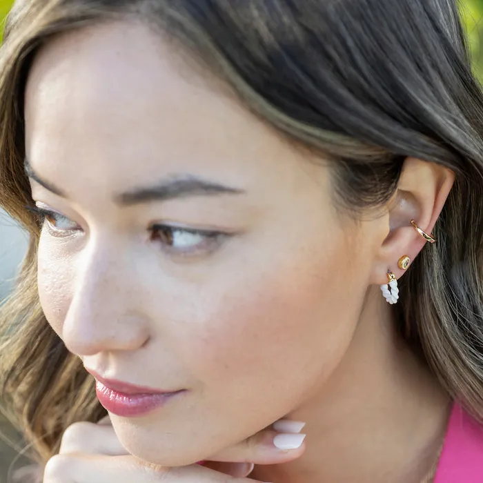Earrings Kris Nations Twist Enamel Hoop Earrings