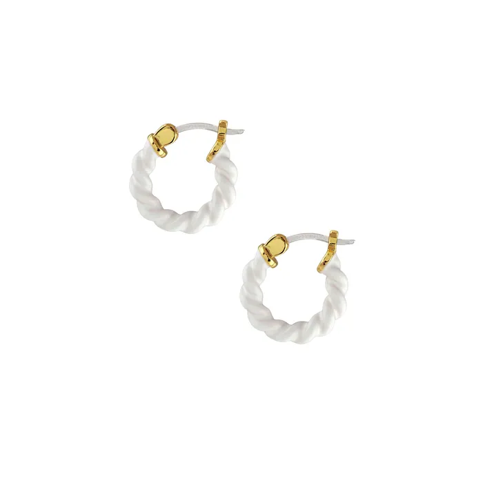 Earrings Kris Nations Twist Enamel Hoop Earrings