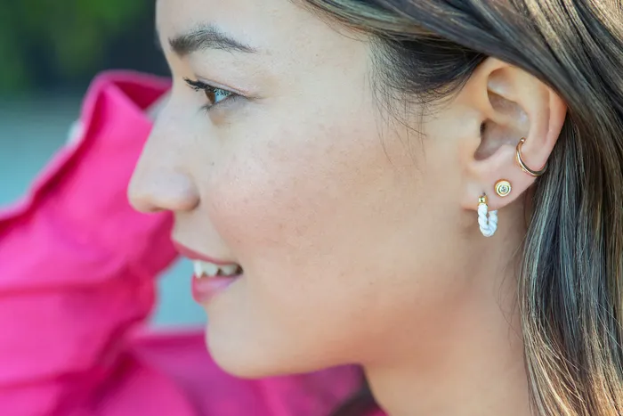 Earrings Kris Nations Twist Enamel Hoop Earrings