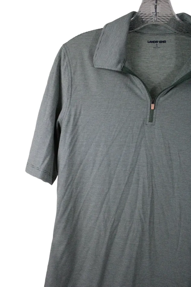 Earrings Lands End Lands End Green Soft Striped Shirt S