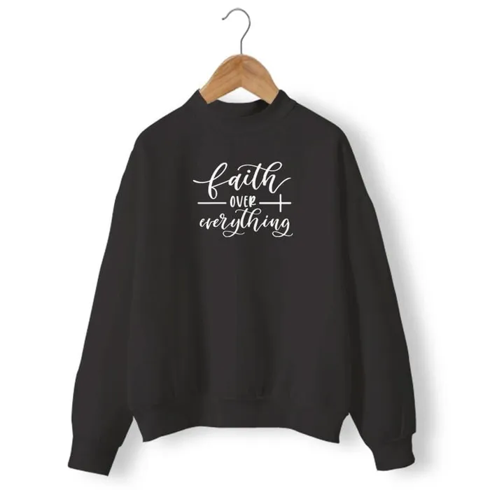 Earrings Lords Guidance Christian Sweatshirt br Faith Over Everything