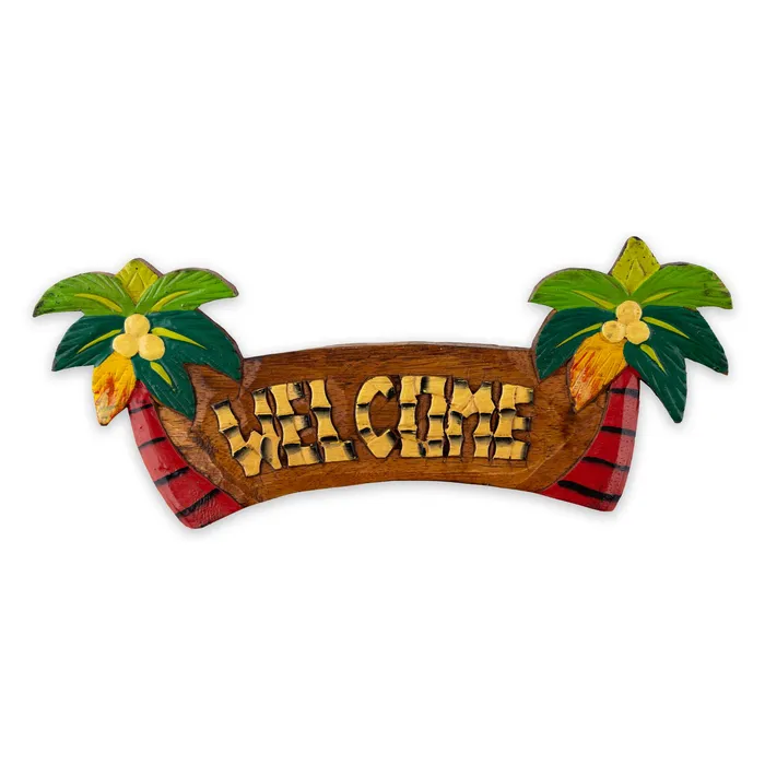 Earrings MARUEGERTZ HandPainted Welcome Palm Trees Wall Art Sign 12