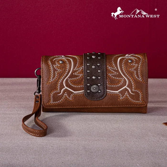 Earrings Montana West Embroidered Collection Wallet Brown MONTANA WEST