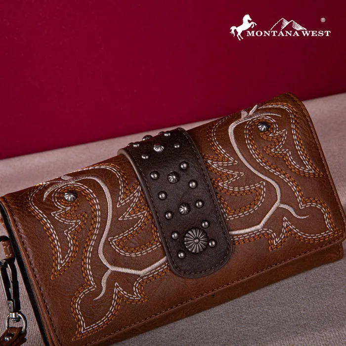 Earrings Montana West Embroidered Collection Wallet Brown MONTANA WEST