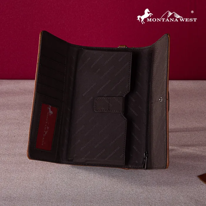 Earrings Montana West Embroidered Collection Wallet Brown MONTANA WEST