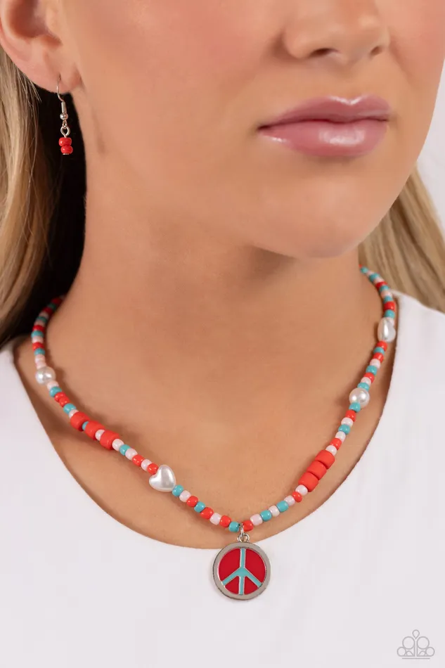 Earrings Paparazzi Accessories Pearly Possession Red