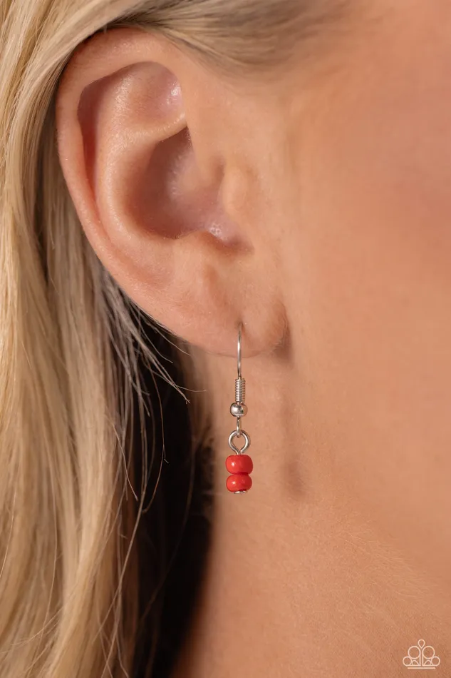 Earrings Paparazzi Accessories Pearly Possession Red