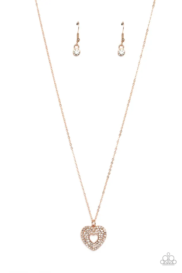 Earrings Paparazzi Accessories Romantic Retreat Rose Gold