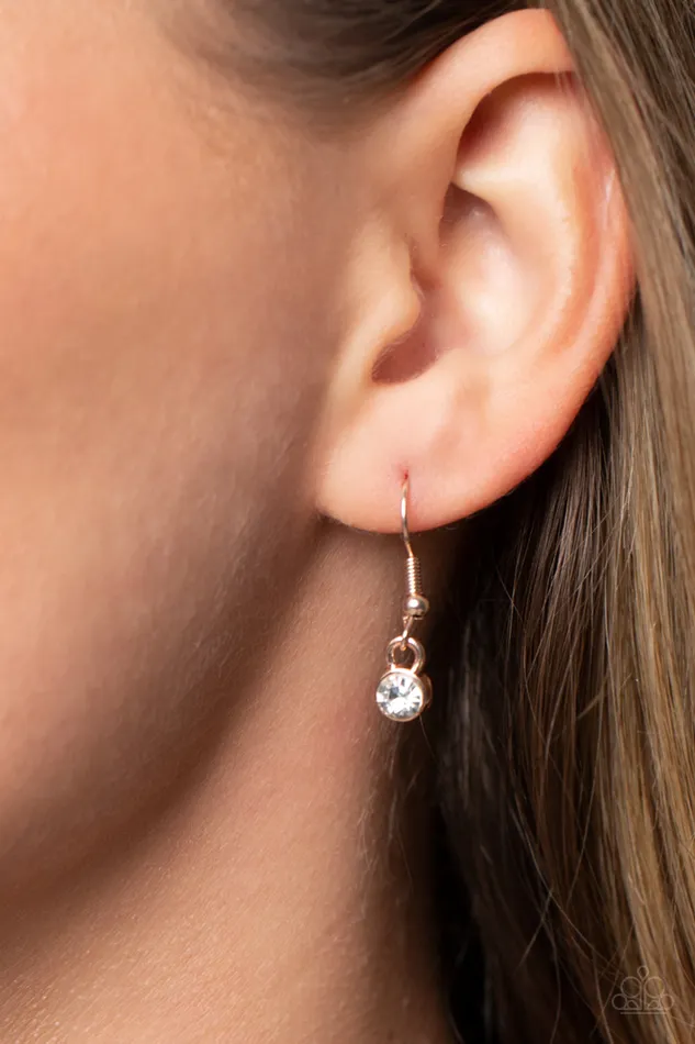 Earrings Paparazzi Accessories Romantic Retreat Rose Gold