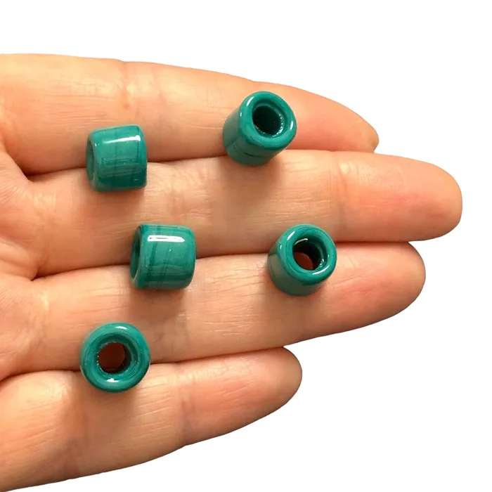 Earrings Peppy Beads Hand Made Murano Glass Cylinder Beads 5 pcs in a pack