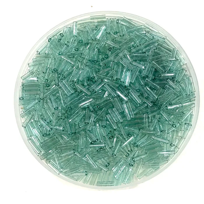 Earrings Peppy Beads Miyuki Bugles size 6mm 2445 Transparent Sea Foam Luster 10 grams Earrings Peppy Beads Miyuki Bugles size 6mm 2445 Transparent Sea Foam Luster 10 grams