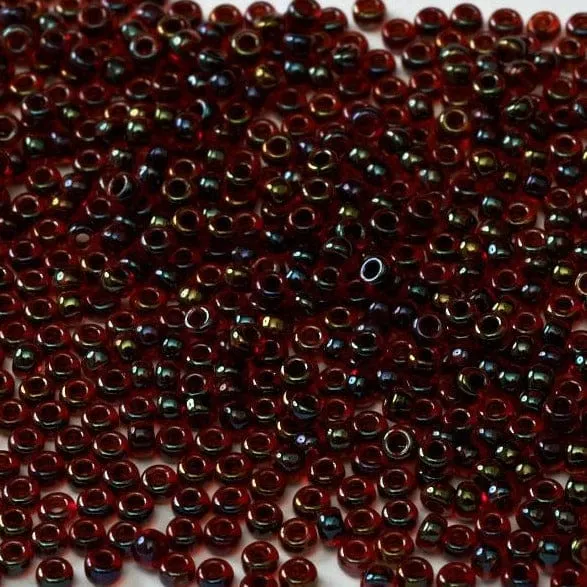 Earrings Peppy Beads Miyuki Seed Beads 110 Garnet Lined Ruby AB 0367NEW
