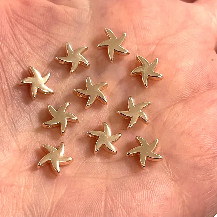 Earrings Peppy Beads Rose Gold Plated Starfish Spacer Charms 10 Pcs in a Pack Earrings Peppy Beads Rose Gold Plated Starfish Spacer Charms 10 Pcs in a Pack