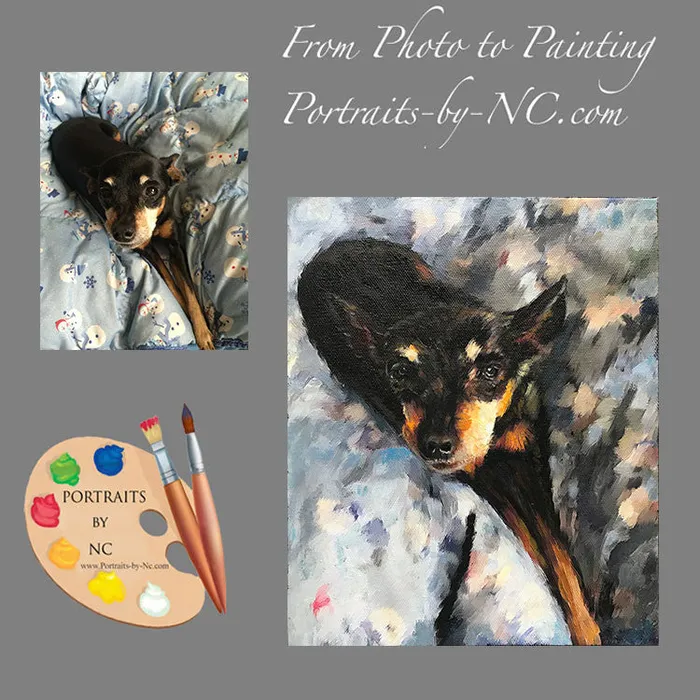 Earrings Portraits by NC Pinscher Dog Digital Portrait