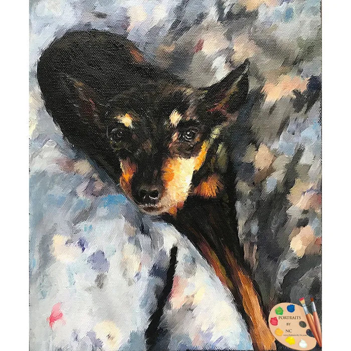 Earrings Portraits by NC Pinscher Dog Digital Portrait