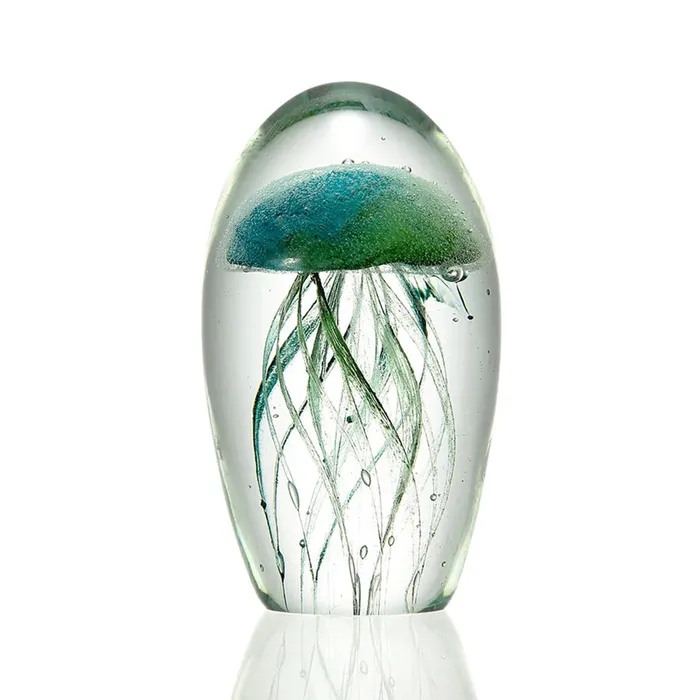 Earrings San Pacific International Teal Green Jellyfish Art Glass SANPACIFICINTL
