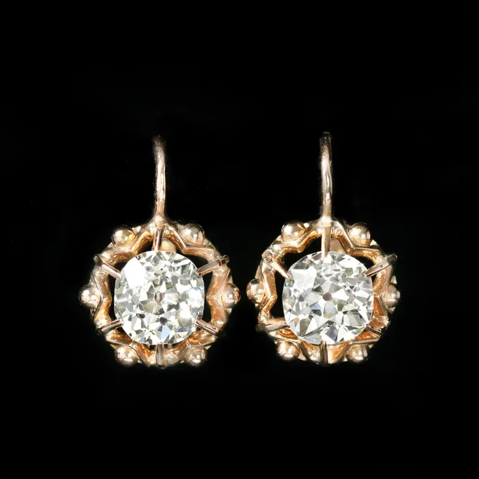Earrings Solife Inc Estate 288 CTW Old Mine Cut Diamond Dangle Earrings