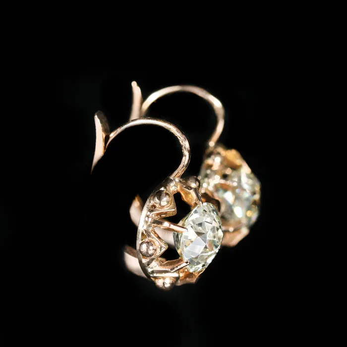 Earrings Solife Inc Estate 288 CTW Old Mine Cut Diamond Dangle Earrings
