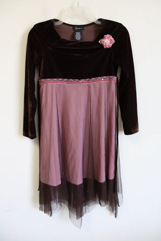 Earrings Speechless Speechless Brown Pink Sparkle Tulle Dress 12
